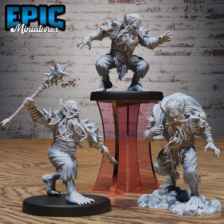 血腥之夜套装：吸血鬼与亡灵收藏 - 狼人与僵尸对战3D打印模型|Epic Miniatures – Bloody Night Set – Vampire and Undead Collection – Ghoul and Zombie Encounter – 3D Print Model