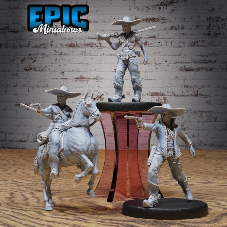 奇幻西部迷你模型集——怪西部遭遇场景3D打印模型|Epic Miniatures – Fantasy Wild West Set – Weird West Encounter – Western Settlers Collection – 3D Print Model