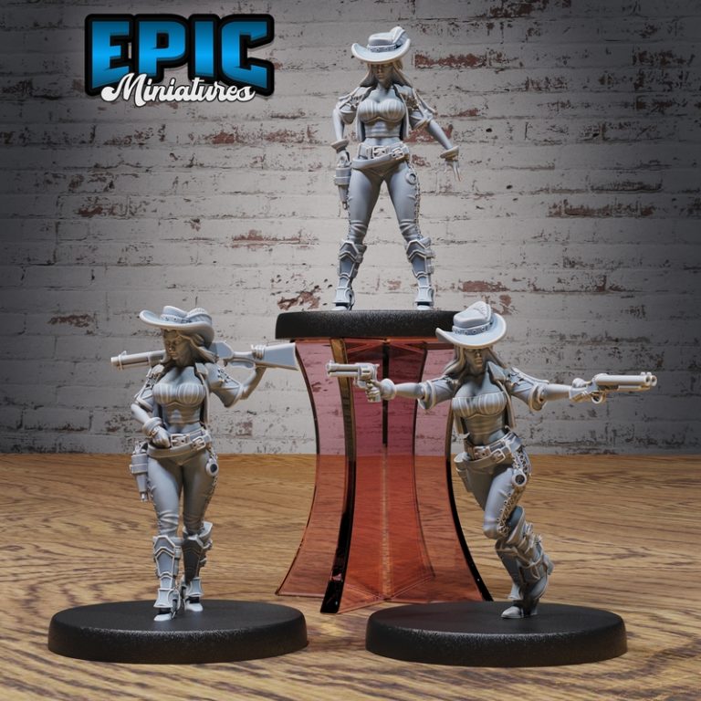 奇幻西部迷你模型集——怪西部遭遇场景3D打印模型|Epic Miniatures – Fantasy Wild West Set – Weird West Encounter – Western Settlers Collection – 3D Print Model