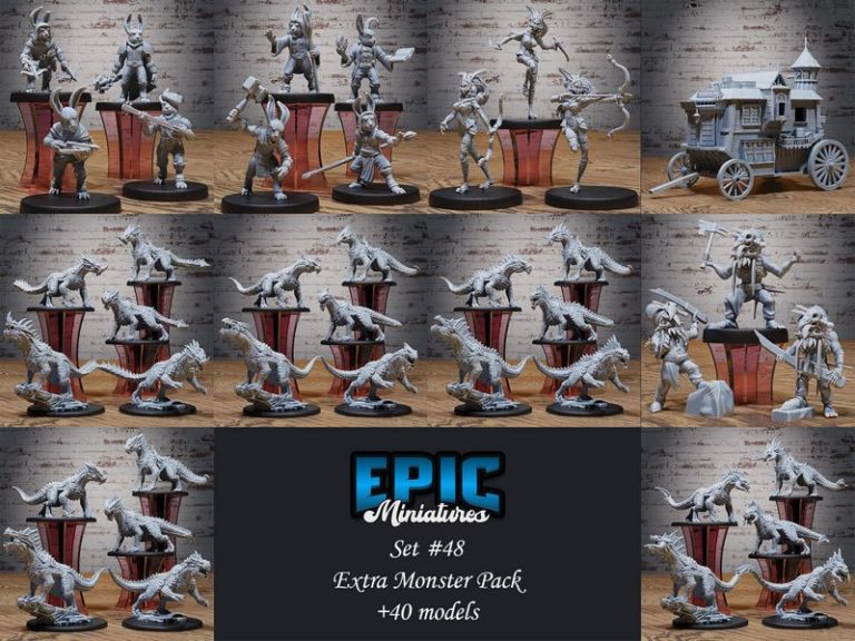 史诗迷你模型 -  Easter礼物套装 - 守卫龙邂逅 - 3D打印模型|Epic Miniatures – Extra Monster Pack Set – Easter Gift Collection – Guard Drake Encounter – 3D Print Model