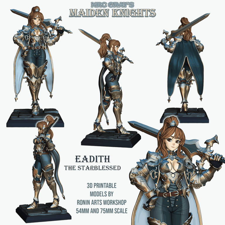 Eadith - 3D打印骑士模型|Eadith – Maiden Knight – 3D Print Model