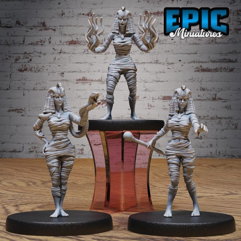 埃及干骨沙漠套装 3D打印木乃伊模型|Epic Miniatures – Bone Dry Desert Set – Ancient Egyptian Encounter – Mummy Collection – 3D Print Model