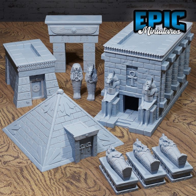 埃及干骨沙漠套装 3D打印木乃伊模型|Epic Miniatures – Bone Dry Desert Set – Ancient Egyptian Encounter – Mummy Collection – 3D Print Model