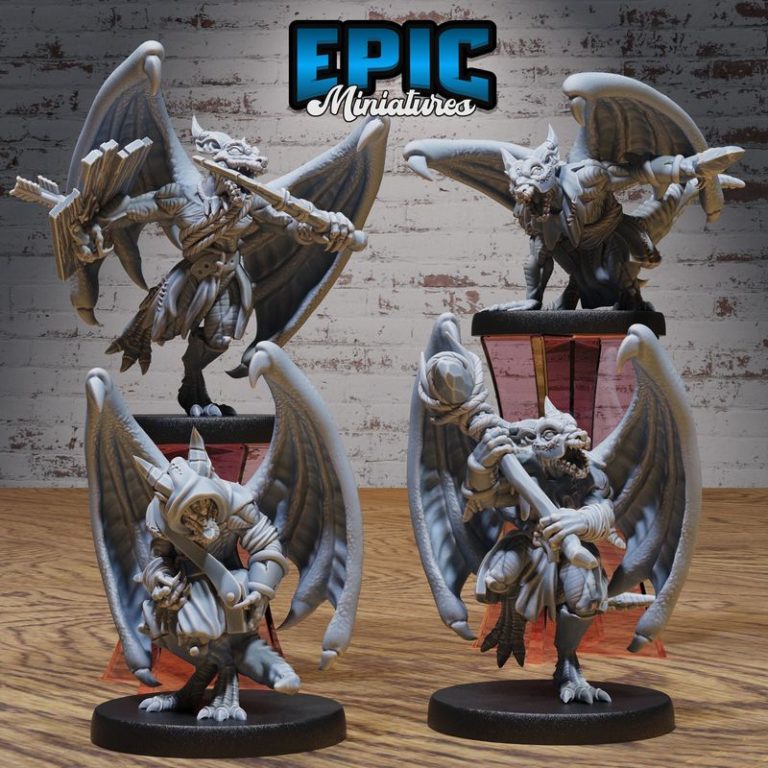 战争中的爬行族：蜥蜴人与小丑兽的3D打印模型集|Epic Miniatures – Reptiles of War Set – Lizard Folk and Kobold Encounter – Dragonborn Collection – 3D Print Model