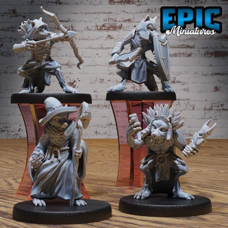 冬日狂欢3D打印模型：圣诞邂逅动物民间故事集|Epic Miniatures – Wild Winter Holidays Set – Christmas Encounter – Animal Folk Collection – 3D Print Model