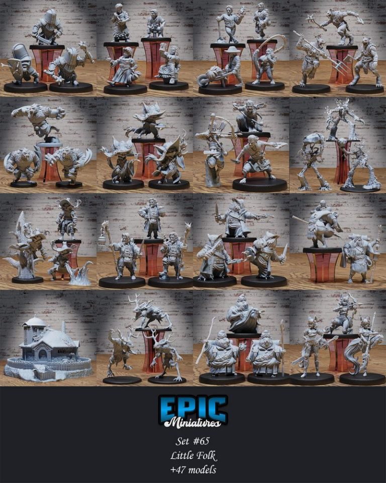 迷你精灵村集章——小人族村落3D打印模型|Epic Miniatures – Little Folk Set – Halfling Village Collection – Wild Encounter – 3D Print Model