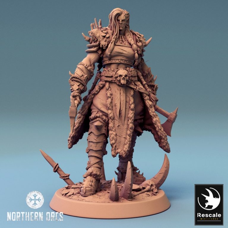 兽人女王德拉卡——3D打印模型|Orc Queen Drakka – 3D Print Model