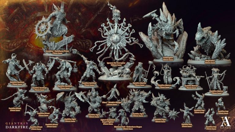 Archvillain Games《暗火巨人》3D打印模型|Archvillain Games – April 2024 – Giantkin Darkfire – 3D Print Model
