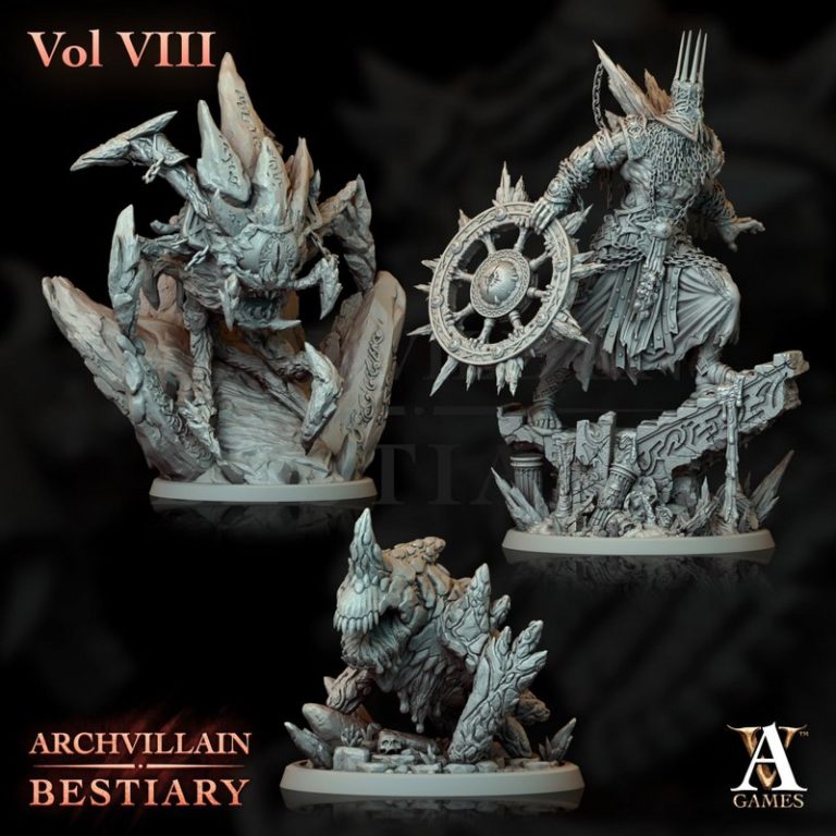 Archvillain游戏设定集第八卷——3D打印角色模型|Archvillain Games – Archvillain Bestiary Vol. VIII – 3D Print Model