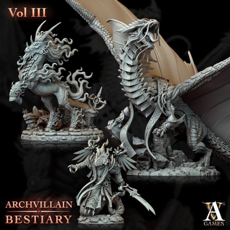 Archvillain游戏设定集第三卷 3D打印角色模型|Archvillain Games – Archvillain Bestiary Vol. III – 3D Print Model