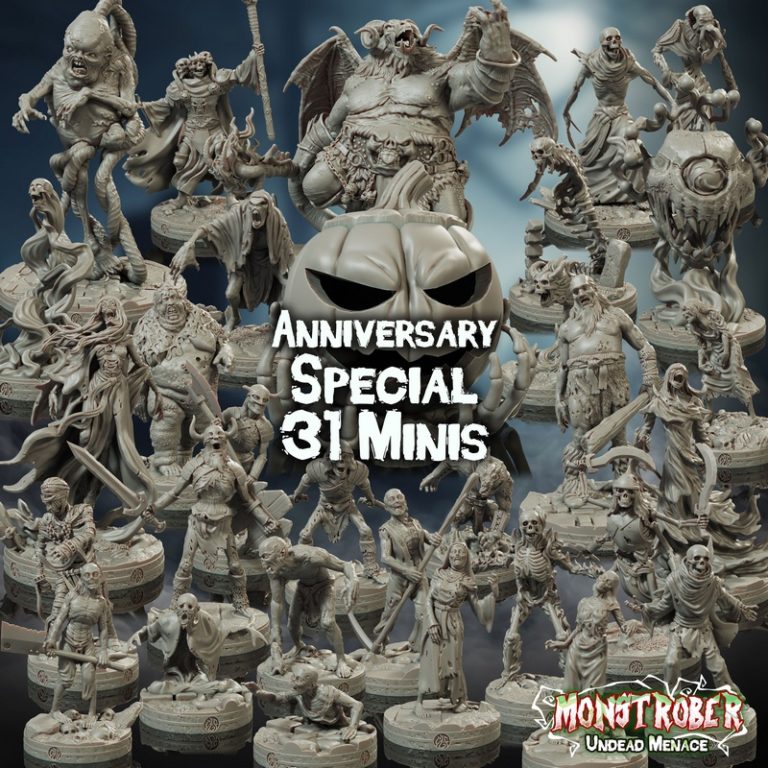 crippled god foundry 9周年特别版：怪物亡灵威胁 3D打印模型|Crippled God Foundry – October 2025 – 9th Anniversary Special – Monstrober Undead Menace – 3D Print Model