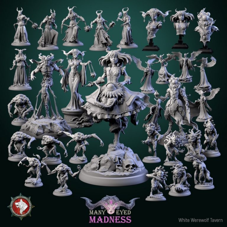 白狼酒馆·十月疯狂·多眼之狂 3D打印模型|White Werewolf Tavern – October 2023 – Many-Eyed Madness – 3D Print Model