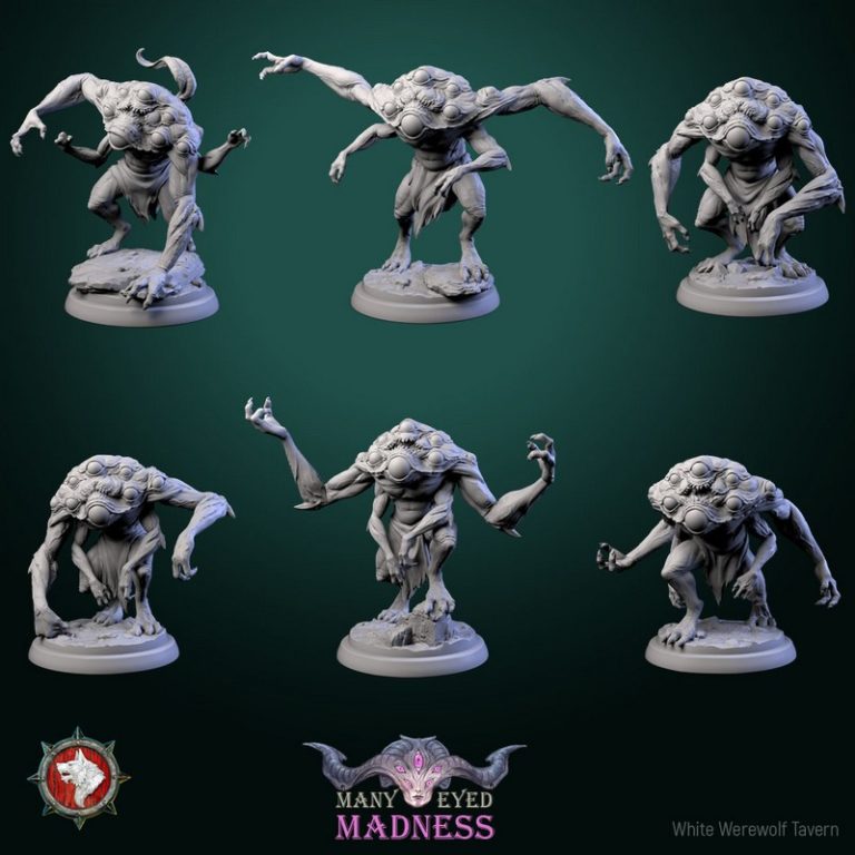 白狼酒馆·十月疯狂·多眼之狂 3D打印模型|White Werewolf Tavern – October 2023 – Many-Eyed Madness – 3D Print Model