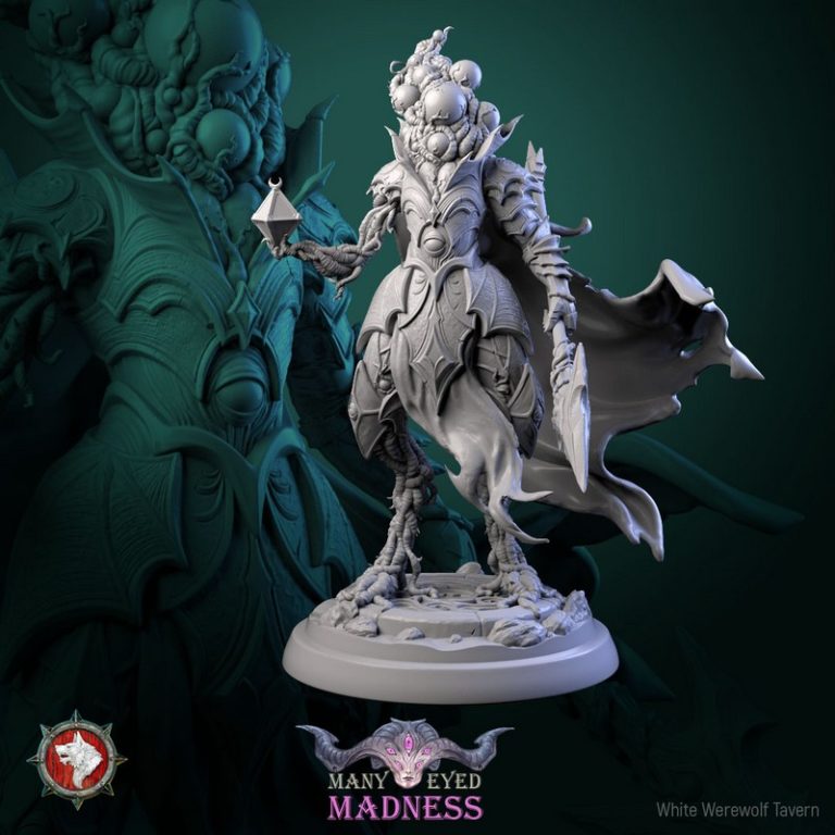 白狼酒馆·十月疯狂·多眼之狂 3D打印模型|White Werewolf Tavern – October 2023 – Many-Eyed Madness – 3D Print Model