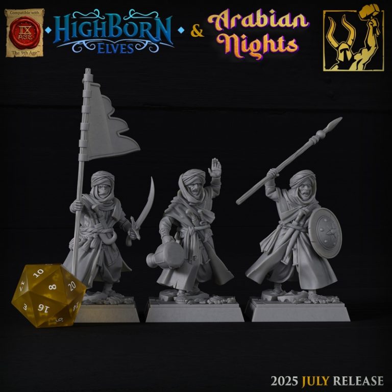 钛forge迷你模型 | 2025年7月新品 | 高门精灵与阿拉伯之夜 3D打印模型|Titan Forge Miniatures – July 2025 – Highborn Elves and Arabian Nights – 3D Print Model