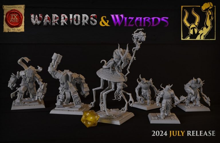 Titan Forge迷你模型 | 2024年7月作品 | 武士与法师3D打印模型|Titan Forge Miniatures – July 2024 – Warriors and Wizards – 3D Print Model