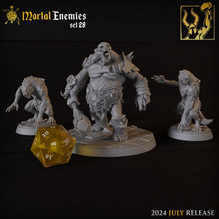 Titan Forge迷你模型 | 2024年7月作品 | 武士与法师3D打印模型|Titan Forge Miniatures – July 2024 – Warriors and Wizards – 3D Print Model