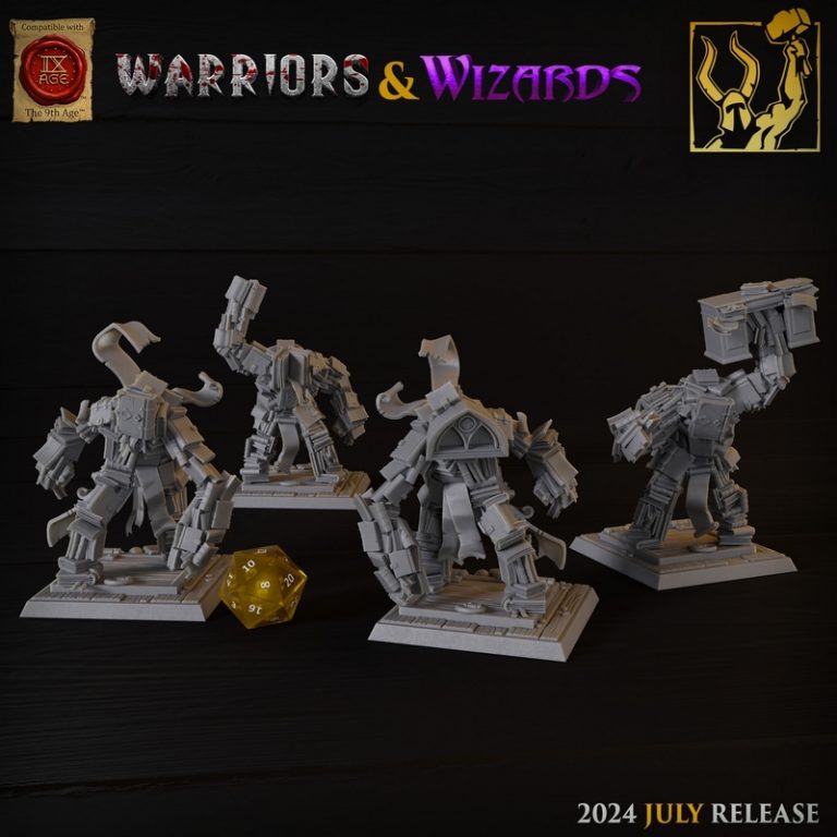 Titan Forge迷你模型 | 2024年7月作品 | 武士与法师3D打印模型|Titan Forge Miniatures – July 2024 – Warriors and Wizards – 3D Print Model
