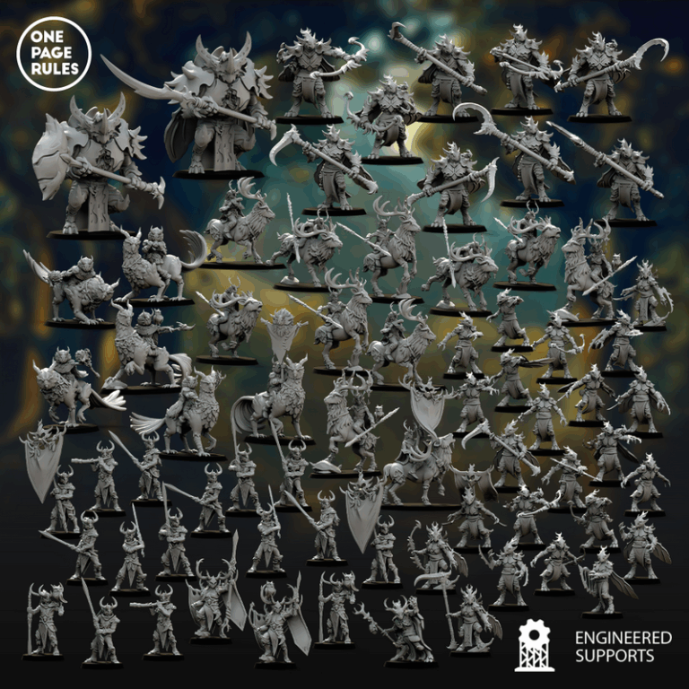 木精灵军团2：3D打印模型套装|One Page Rules – Wood Elves – Army Bundle 2 – 3D Print Model