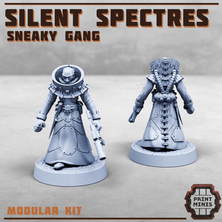 Print Minis – Silent Spectres – Sneaky Gang  
中文标题：沉默幽影——潜行小队3D打印模型|Print Minis – Silent Spectres – Sneaky Gang – 3D Print Model