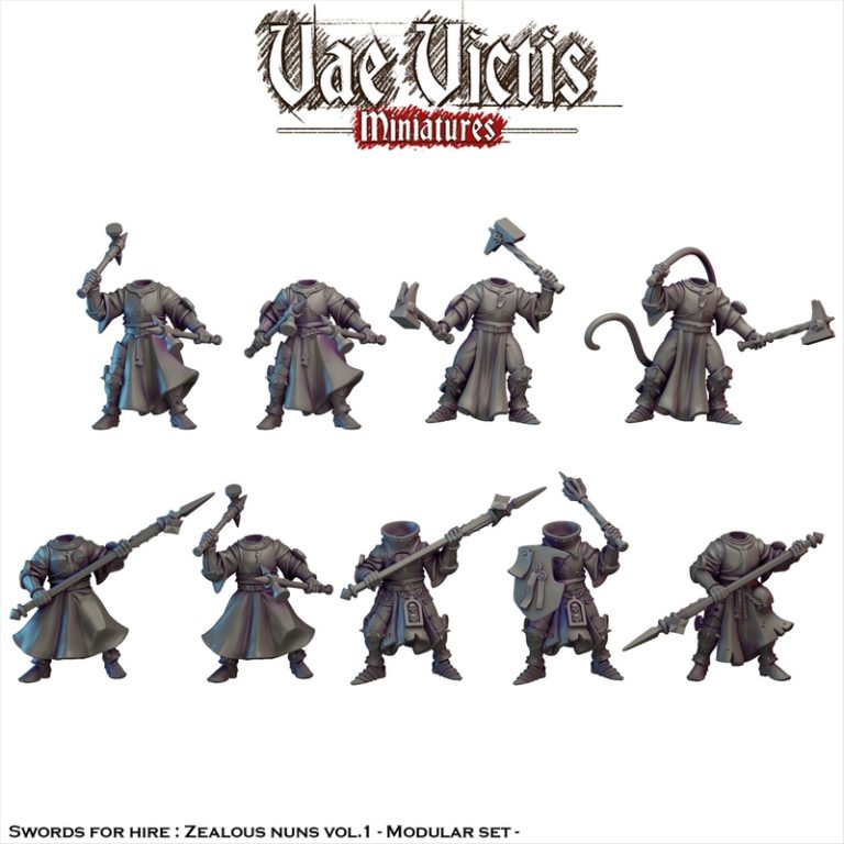 瓦尔维斯——2025年10月——狂热修女Vol.01 3D打印模型|Vae Victis – October 2025 – Zealous Nuns Vol 01 – 3D Print Model