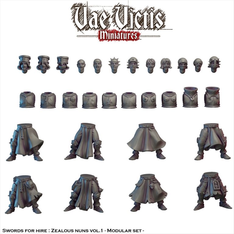 瓦尔维斯——2025年10月——狂热修女Vol.01 3D打印模型|Vae Victis – October 2025 – Zealous Nuns Vol 01 – 3D Print Model