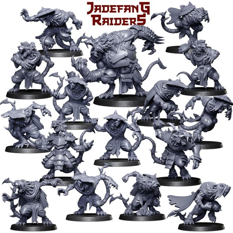 Punga迷你模型——杰夫之爪劫掠者3D打印版|Punga Miniatures – Jadefang Raiders – 3D Print Model