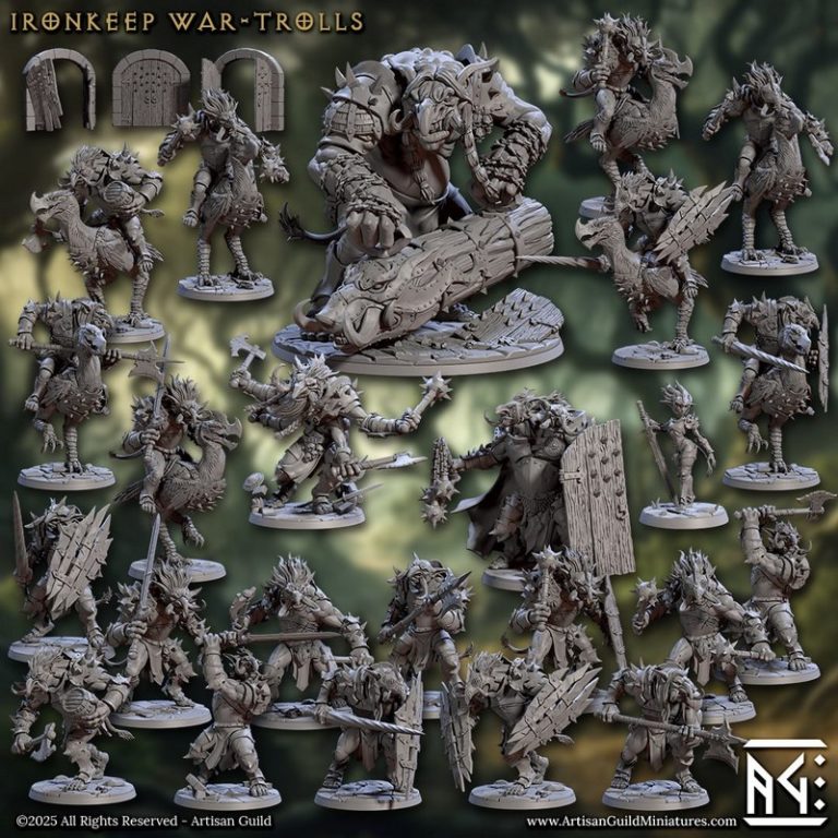 铁砧 guild 11 月 2025 作品： trolls 3D 打印模型|Artisan Guild – November 2025 – Ironkeep War – Trolls – 3D Print Model