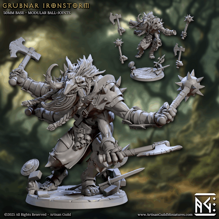 铁砧 guild 11 月 2025 作品： trolls 3D 打印模型|Artisan Guild – November 2025 – Ironkeep War – Trolls – 3D Print Model