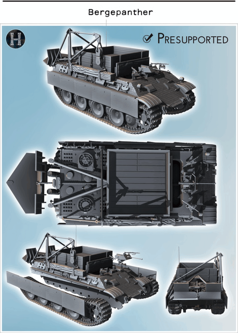 Hartolia迷你模型—二战德国虎式坦克及衍生型号3D打印模型|Hartolia Miniatures – WW 2 German – Panthers and Variants – 3D Print Model