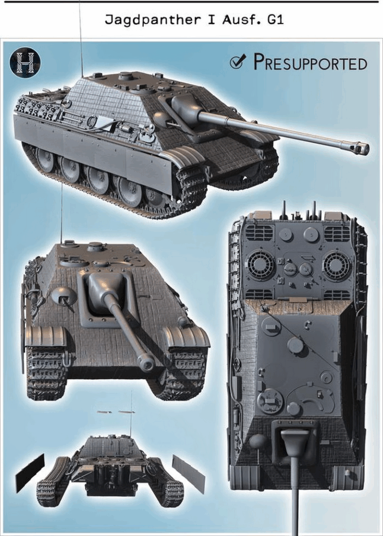 Hartolia迷你模型—二战德国虎式坦克及衍生型号3D打印模型|Hartolia Miniatures – WW 2 German – Panthers and Variants – 3D Print Model