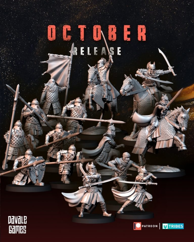 Davale十月2022款人类战士3D打印模型|Davale – October 2022 – Human Warriors – 3D Print Model