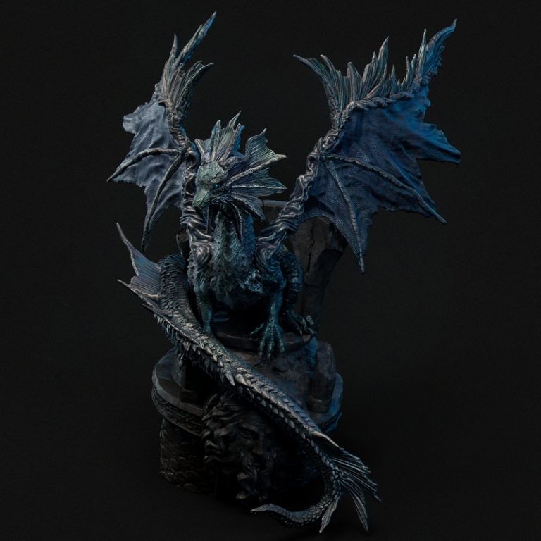 巴哈姆特：龙之正义的铂金龙 3D打印模型|Bahamut Deity of Dragon Justice the Platinum Dragon – 3D Print Model