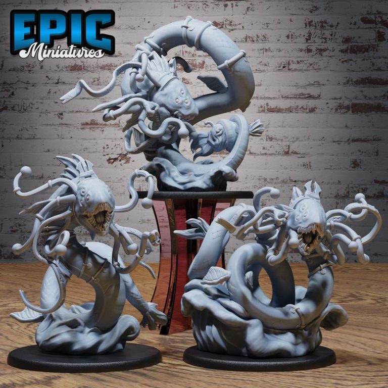 深海奇境3D打印模型集|Epic Miniatures – Deep Sea Mysteries Set – Ocean and Water Encounter – Underwater Collection – 3D Print Model