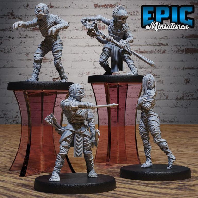 埃及死亡沙漠套装：木乃伊与法老军队3D打印模型|Epic Miniatures – Death Desert Set – Mummy and Egypt Encounter – Pharaoh Army Collection – 3D Print Model