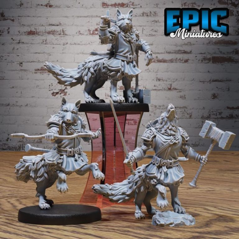 史诗迷你模型：野蛮盗贼与劫匪遭遇场景——3D打印可玩角色套装|Epic Miniatures – Wild Bandits Set – Bandit and Raider Encounter – Savage NPC Collection – 3D Print Model