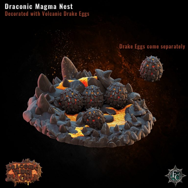 Fleshcraft Studio龙族部落熔岩套装3D打印模型|Fleshcraft Studio – Draconic Tribes – Magma Bundle – 3D Print Model