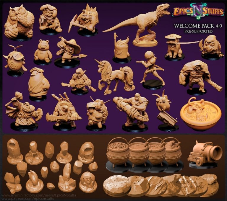 史诗与奇物——欢迎包4.0 3D打印模型|Epics N Stuffs – Welcome Pack 4.0 – 3D Print Model