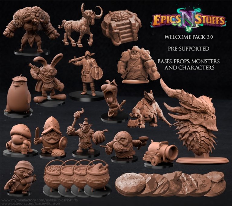史诗与奇物——欢迎礼包3.0 3D打印模型|Epics N Stuffs – Welcome Pack 3.0 – 3D Print Model