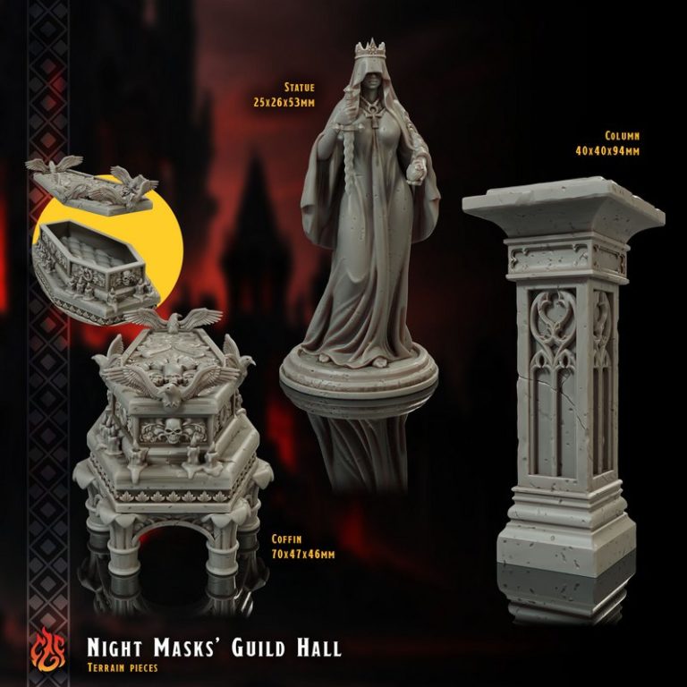 crippled god foundry 九月2025夜之面罩套装 3D打印模型|Crippled God Foundry – September 2025 – Night Masks Bundle – 3D Print Model