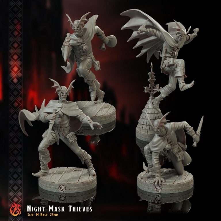 crippled god foundry 九月2025夜之面罩套装 3D打印模型|Crippled God Foundry – September 2025 – Night Masks Bundle – 3D Print Model