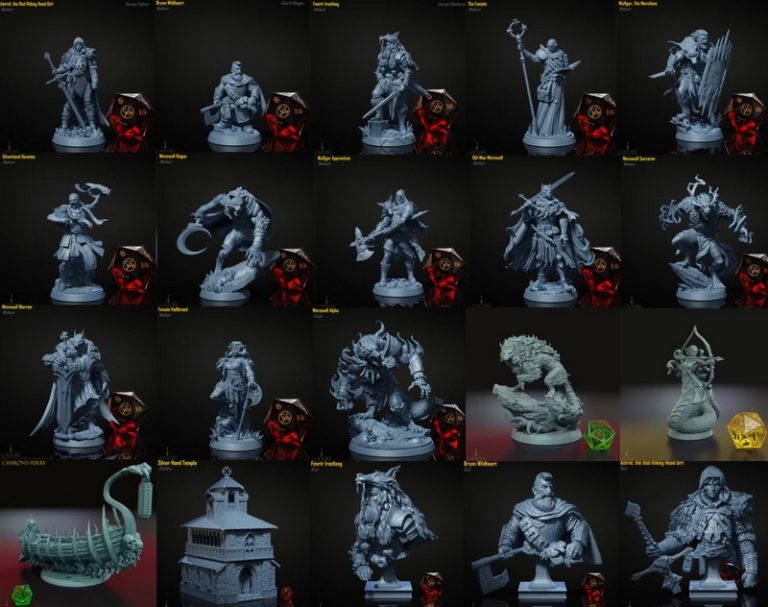 克莱姆罗迷你模型——红色咆哮者3D打印版|Claymore Miniatures – The Crimson Howling – 3D Print Model