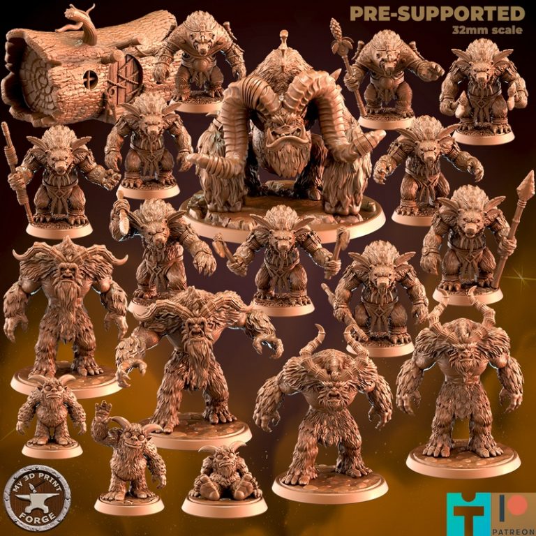 我的3D打印工坊——2025年11月·炉石与雪人·3D打印模型|My 3D Print Forge – November 2025 – Furbolg and Yeti – 3D Print Model