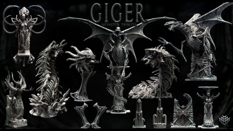 吉杰怪物致敬款3D打印模型|Mini Monster Mayhem – Giger Monster Tribute – 3D Print Model