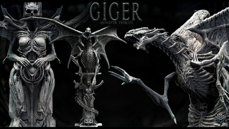 吉杰怪物致敬款3D打印模型|Mini Monster Mayhem – Giger Monster Tribute – 3D Print Model