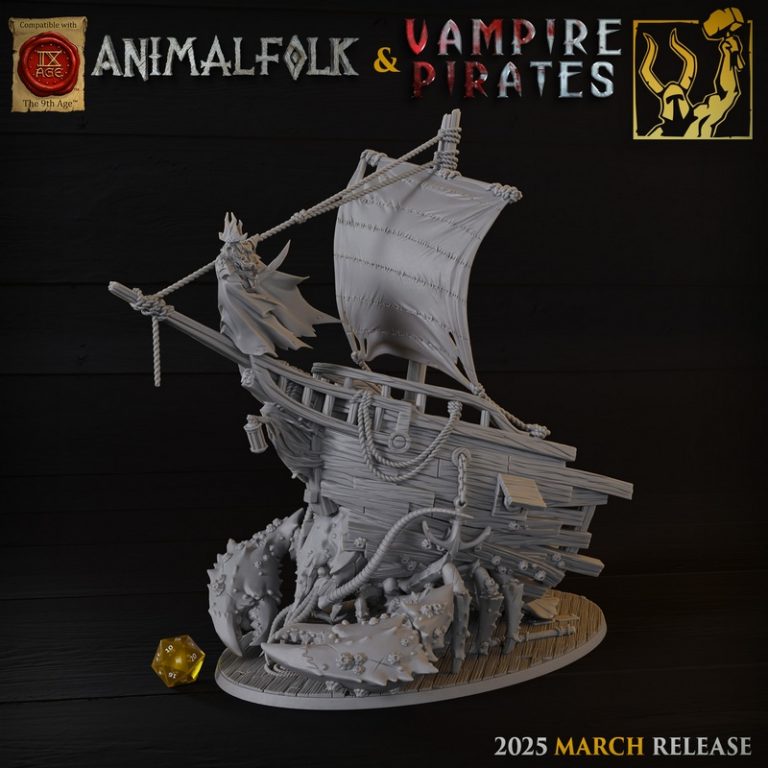 钛forge迷你模型2025年3月发布：动物人与吸血鬼海盗3D打印角色|Titan Forge Miniatures – March 2025 – Animalfolks and Vampire Pirates – 3D Print Model