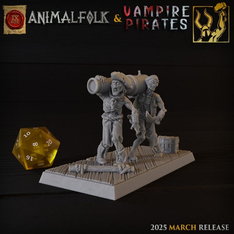 钛forge迷你模型2025年3月发布：动物人与吸血鬼海盗3D打印角色|Titan Forge Miniatures – March 2025 – Animalfolks and Vampire Pirates – 3D Print Model
