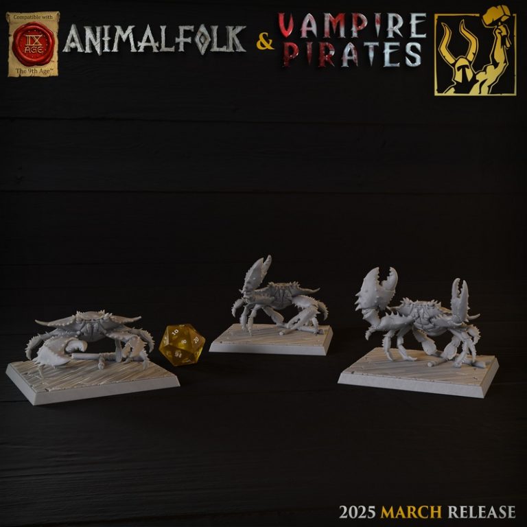 钛forge迷你模型2025年3月发布：动物人与吸血鬼海盗3D打印角色|Titan Forge Miniatures – March 2025 – Animalfolks and Vampire Pirates – 3D Print Model