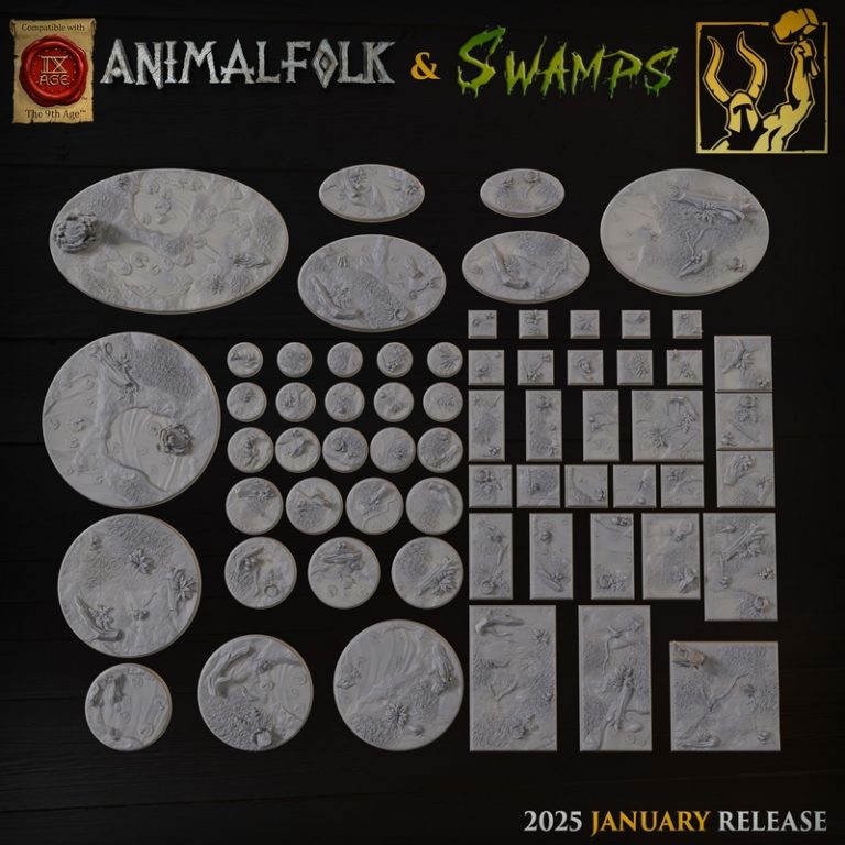 钛 Forge迷你模型2025年1月作品：动物族与沼泽主题3D打印模型|Titan Forge Miniatures – January 2025 – Animalfolks and Swamps – 3D Print Model