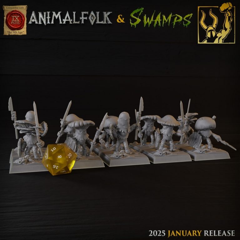 钛 Forge迷你模型2025年1月作品：动物族与沼泽主题3D打印模型|Titan Forge Miniatures – January 2025 – Animalfolks and Swamps – 3D Print Model